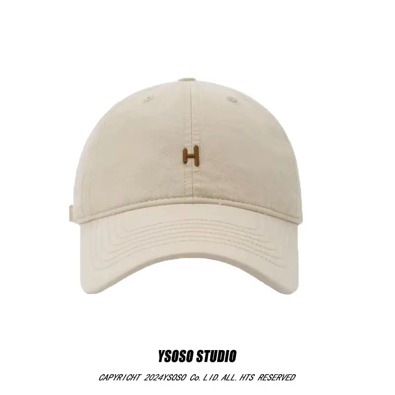 Men's H-Letter Embroidered Baseball Cap Grey — feature 15