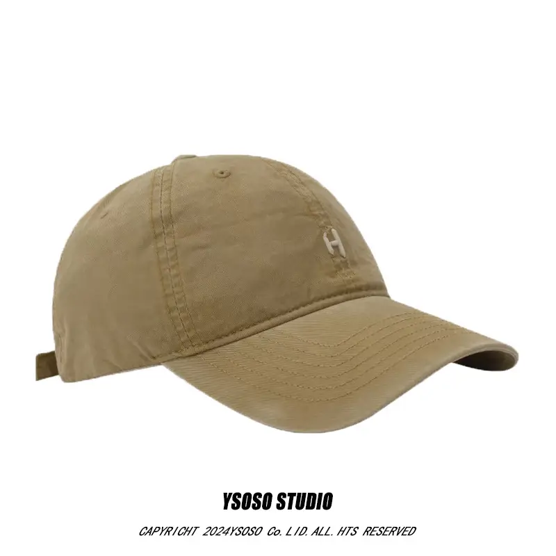 Men's H-Letter Embroidered Baseball Cap Grey — feature 6