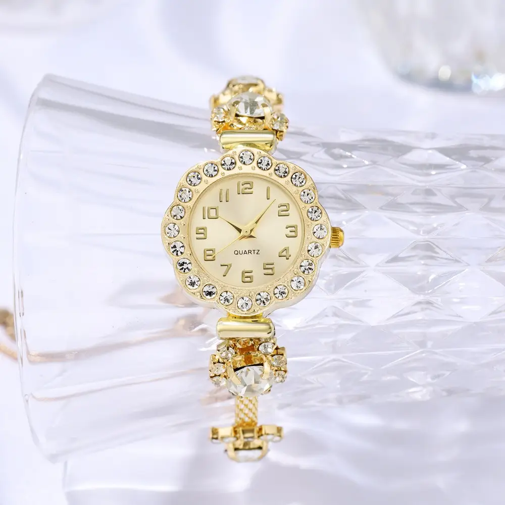 Women's Large Diamond Crossbody Watch Rose Gold Quartz — feature 7