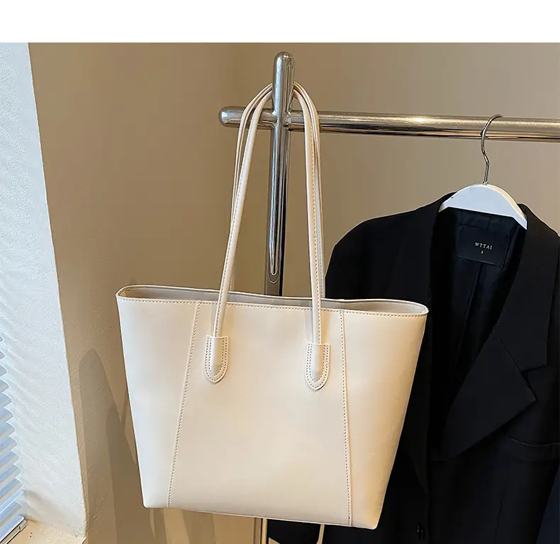 Women Large Capacity Tan Leather Tote Bag — feature 17