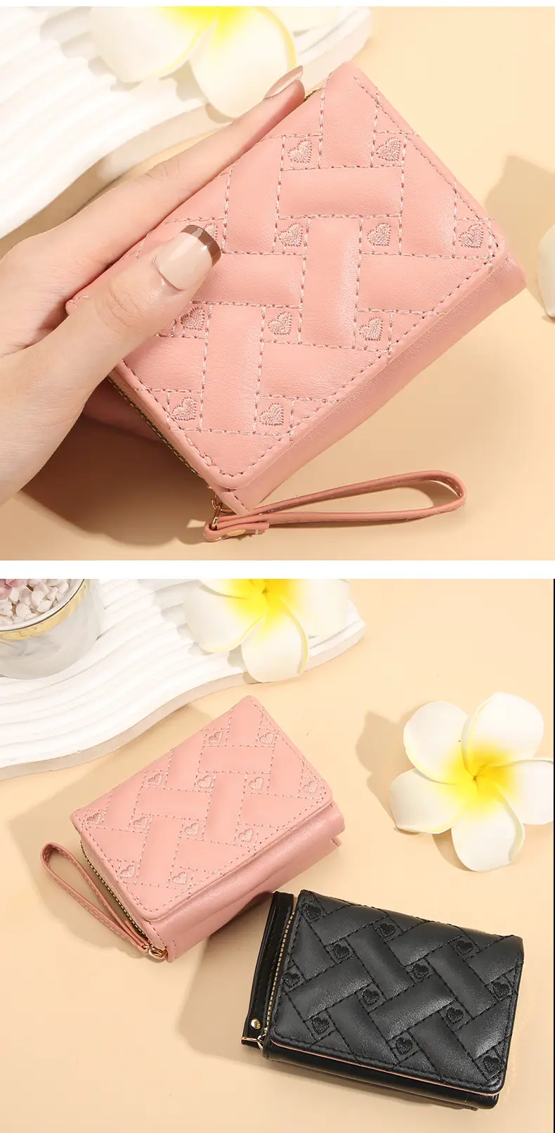 2025 Women's Red Quilted PU Wallet with Card Holder — feature 12