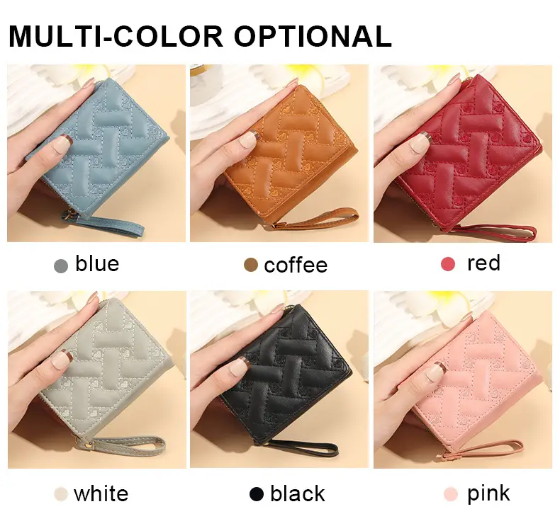 2025 Women's Red Quilted PU Wallet with Card Holder — feature 8