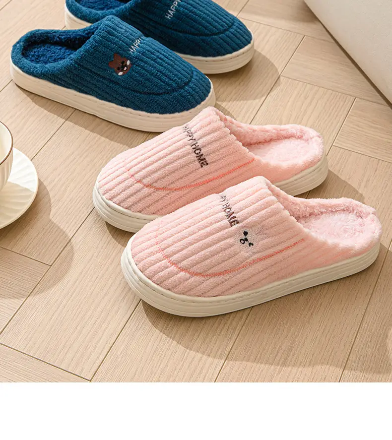 Rice Noodle Slippers for Men and Women, Home Shoes with a Stepping-On-Clouds Feel, Couple's Winter Indoor Warm Slippers with Plush Lining for Home Use — feature 17
