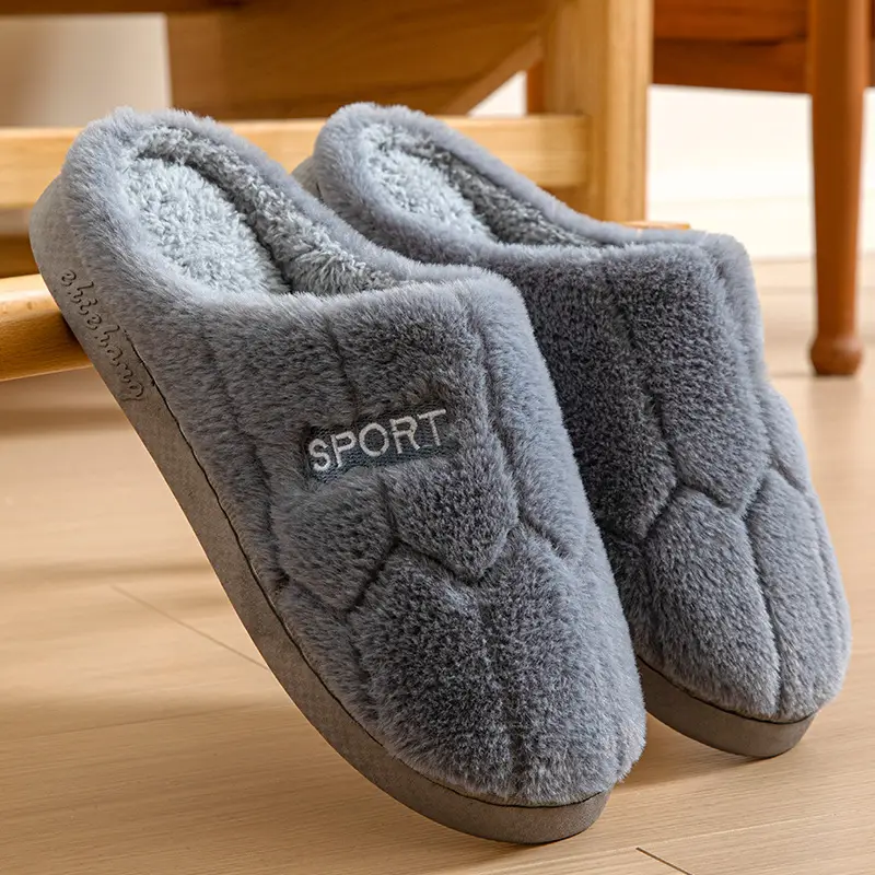 Rice Noodle Slippers for Men and Women, Home Shoes with a Stepping-On-Clouds Feel, Couple's Winter Indoor Warm Slippers with Plush Lining for Home Use