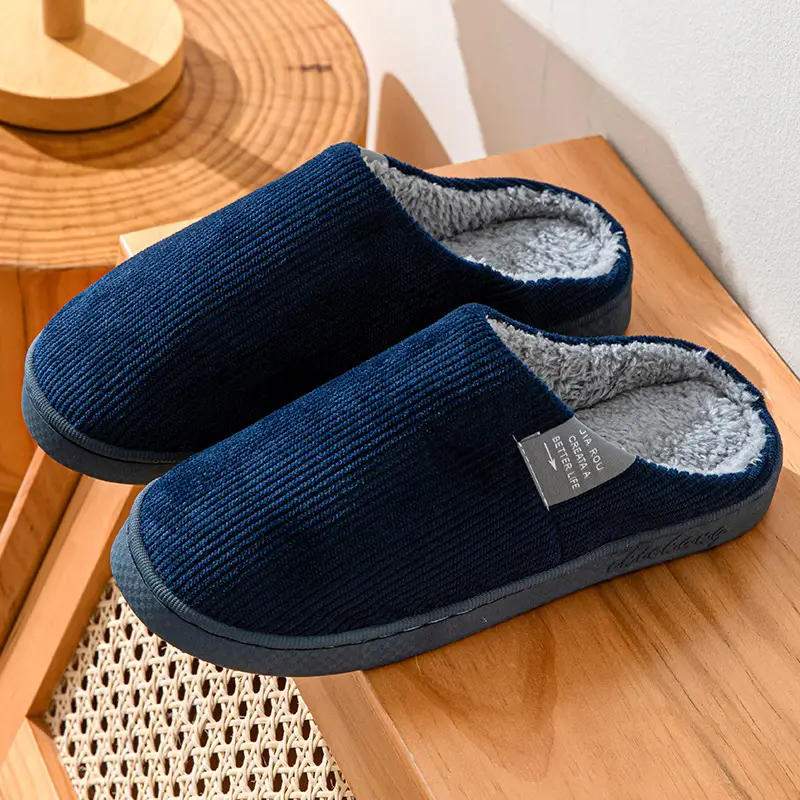Rice Noodle Slippers for Men and Women, Home Shoes with a Stepping-On-Clouds Feel, Couple's Winter Indoor Warm Slippers with Plush Lining for Home Use