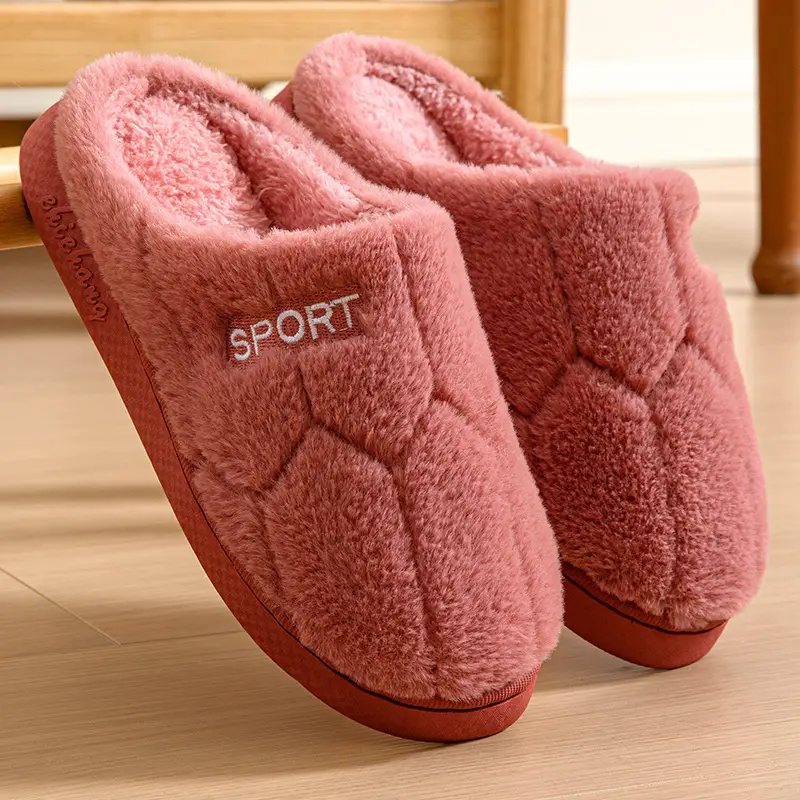 Rice Noodle Slippers for Men and Women, Home Shoes with a Stepping-On-Clouds Feel, Couple's Winter Indoor Warm Slippers with Plush Lining for Home Use