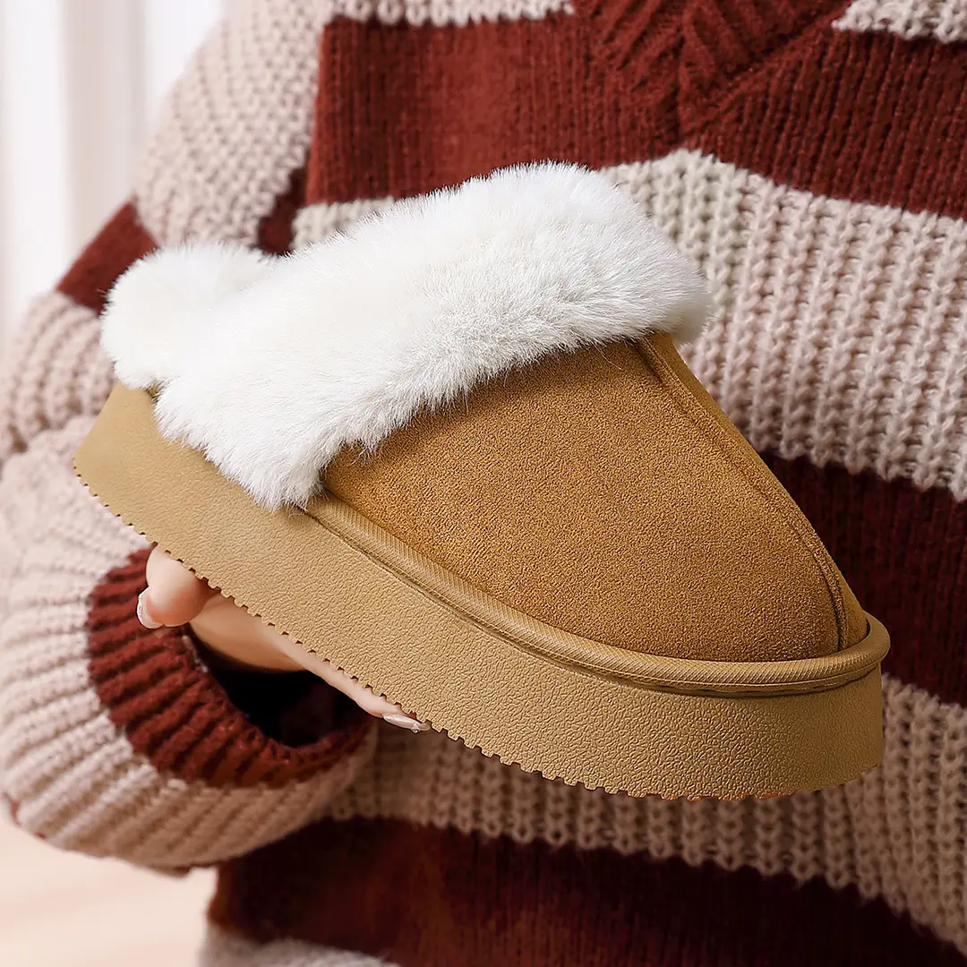 Cotton Slippers Women's Winter Thick Bottom Exterior Wear Indoor Household Warm Couple Waterproof Baotou Cotton Slippers Men's Wholesale Winter - Image 7