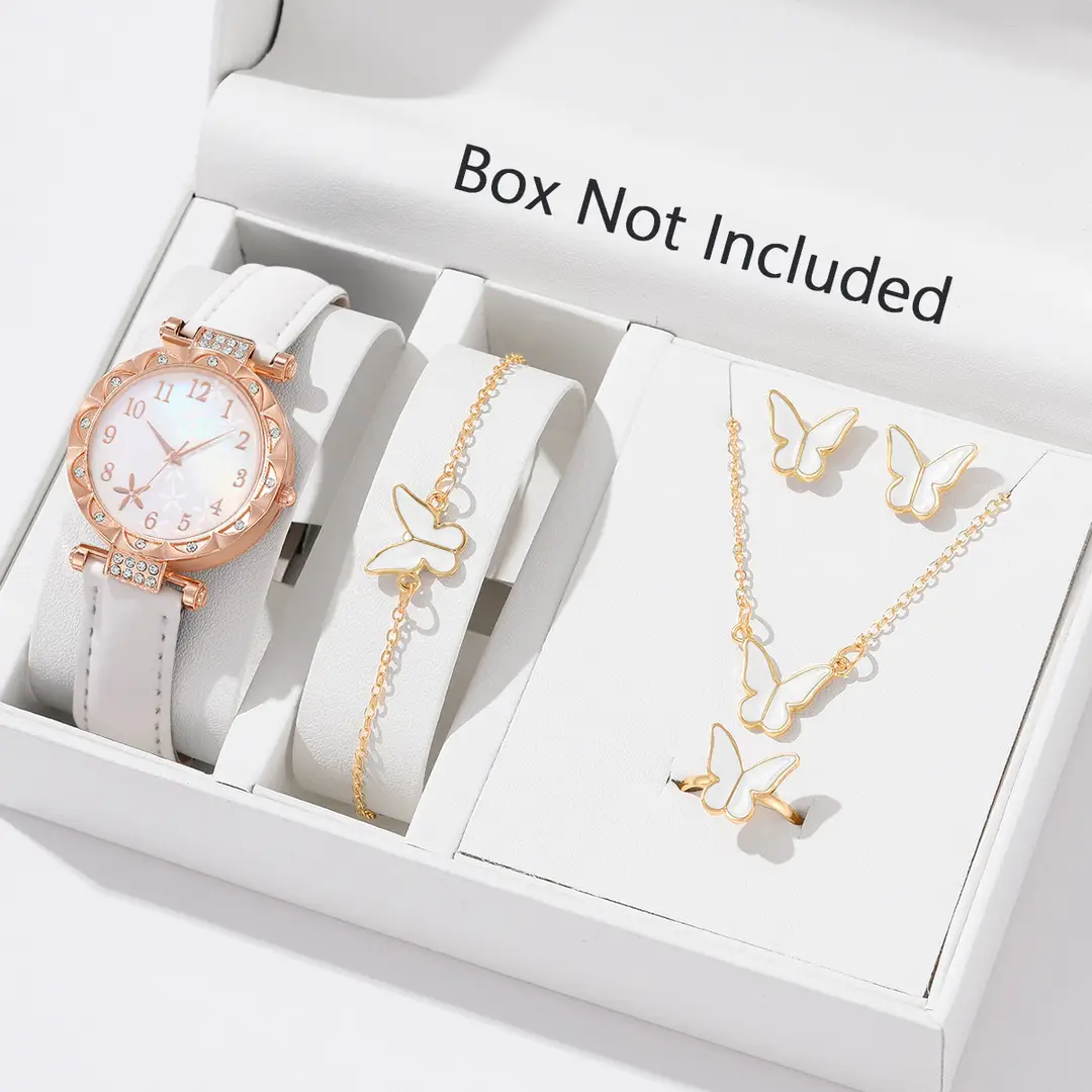 New TikTok Popular Women's Watch Fashion Personality Simple Watch Butterfly Digital Belt Watch suit - Image 36