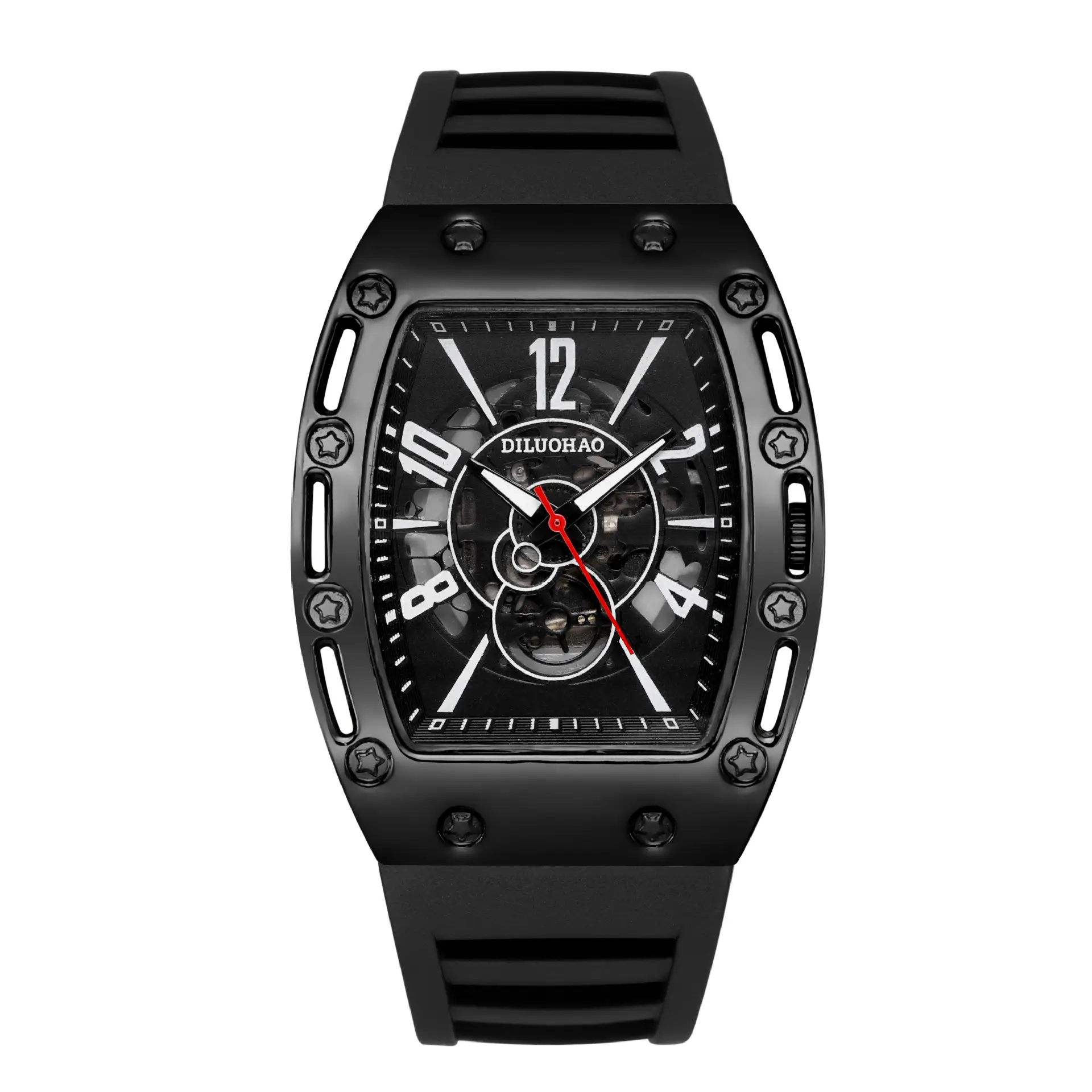 Men's Black Silicone Watch with Large Dial & Quartz Movement — feature 11