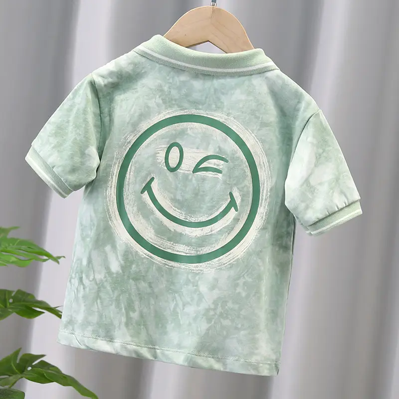 Boys Green Tie-Dye Polo Shirt 2026 - Image 2