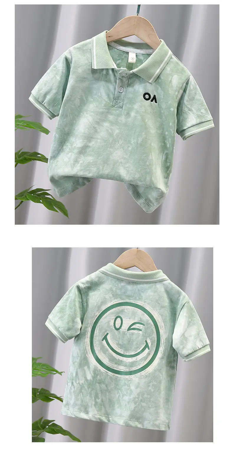 Boys Green Tie-Dye Polo Shirt 2026 — feature 3