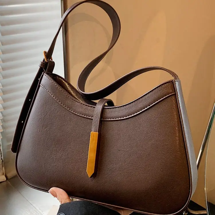 Women's Brown Leather Shoulder Bag 2024 New Fashion - Image 6