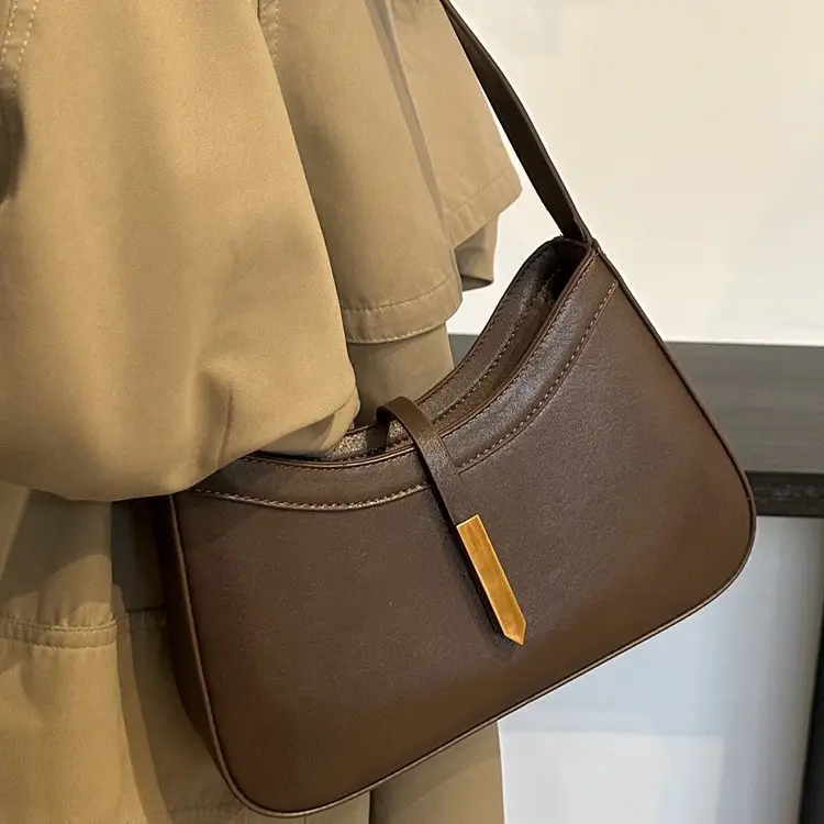 Women's Brown Leather Shoulder Bag 2024 New Fashion - Image 8