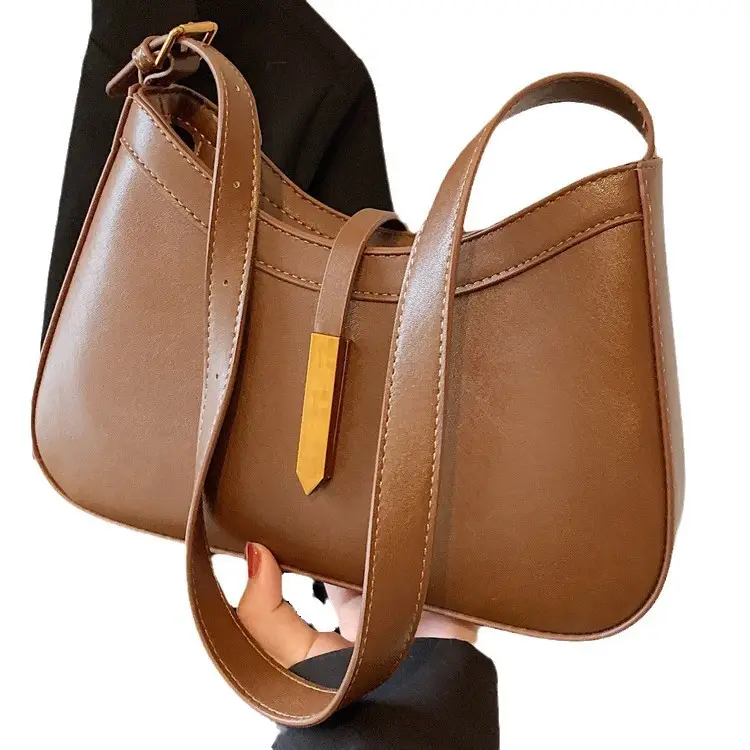 Women's Brown Leather Shoulder Bag 2024 New Fashion - Image 9