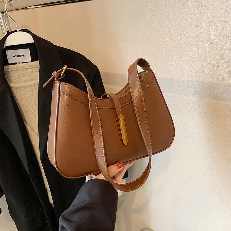 Women's Brown Leather Shoulder Bag 2024 New Fashion - Image 3