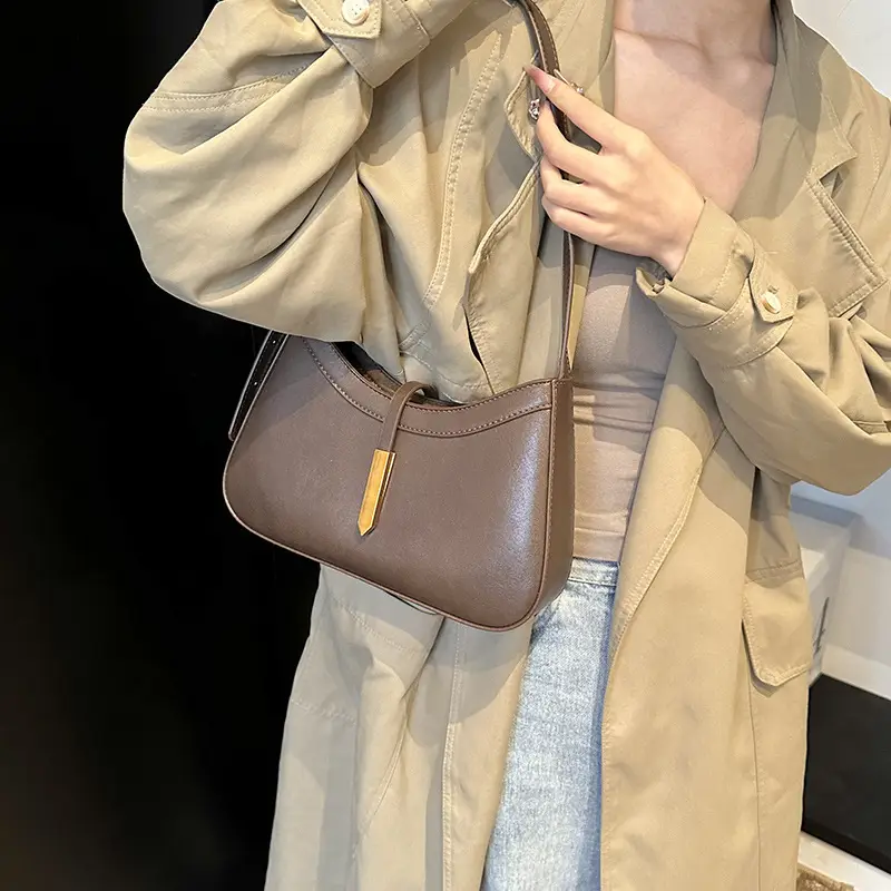 Women's Brown Leather Shoulder Bag 2024 New Fashion - Image 4