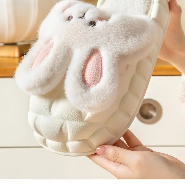 2024 new women's detachable winter outdoor home indoor plush cotton slippers waterproof cute warm shoes