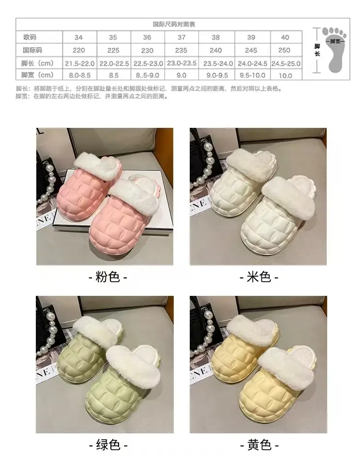 2024 new women's detachable winter outdoor home indoor plush cotton slippers waterproof cute warm shoes — feature 1
