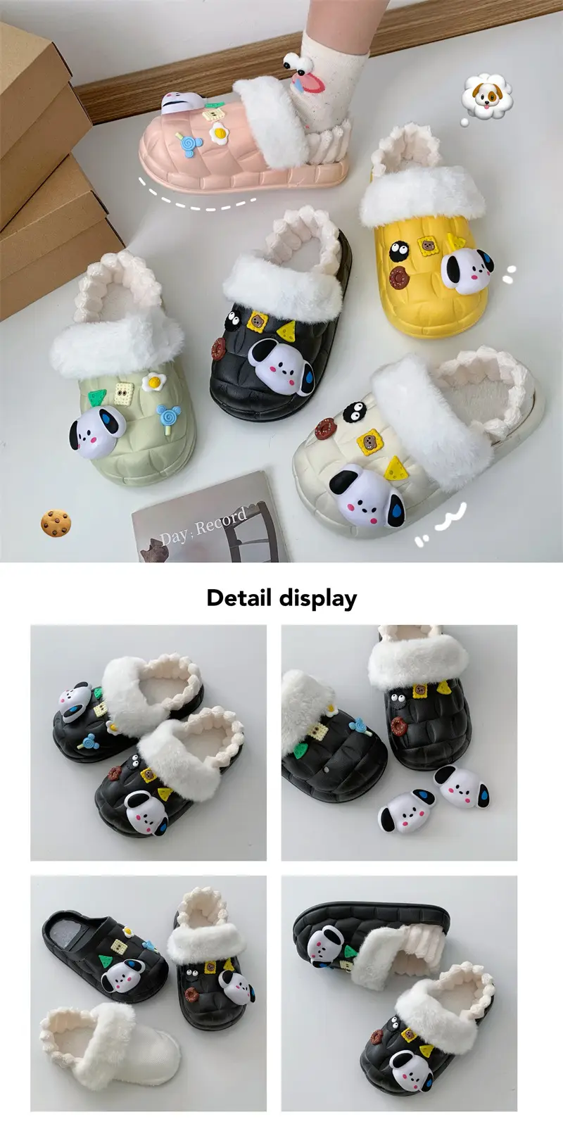 2024 new women's detachable winter outdoor home indoor plush cotton slippers waterproof cute warm shoes — feature 11