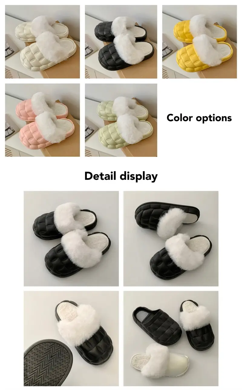 2024 new women's detachable winter outdoor home indoor plush cotton slippers waterproof cute warm shoes — feature 3