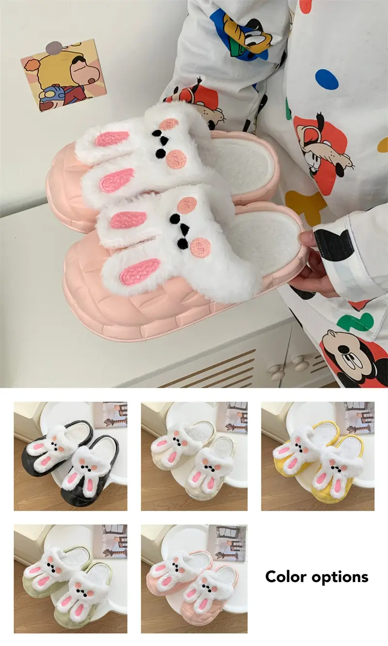 2024 new women's detachable winter outdoor home indoor plush cotton slippers waterproof cute warm shoes — feature 4