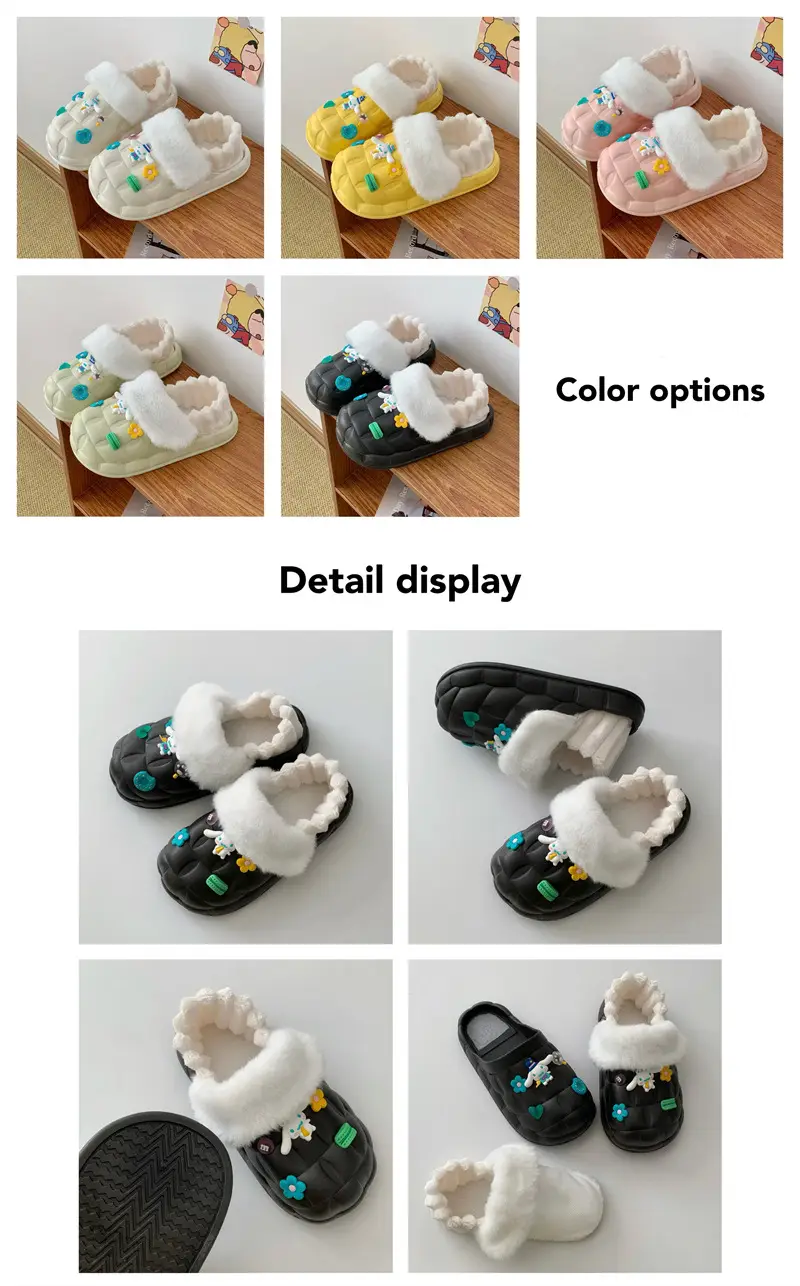2024 new women's detachable winter outdoor home indoor plush cotton slippers waterproof cute warm shoes — feature 7