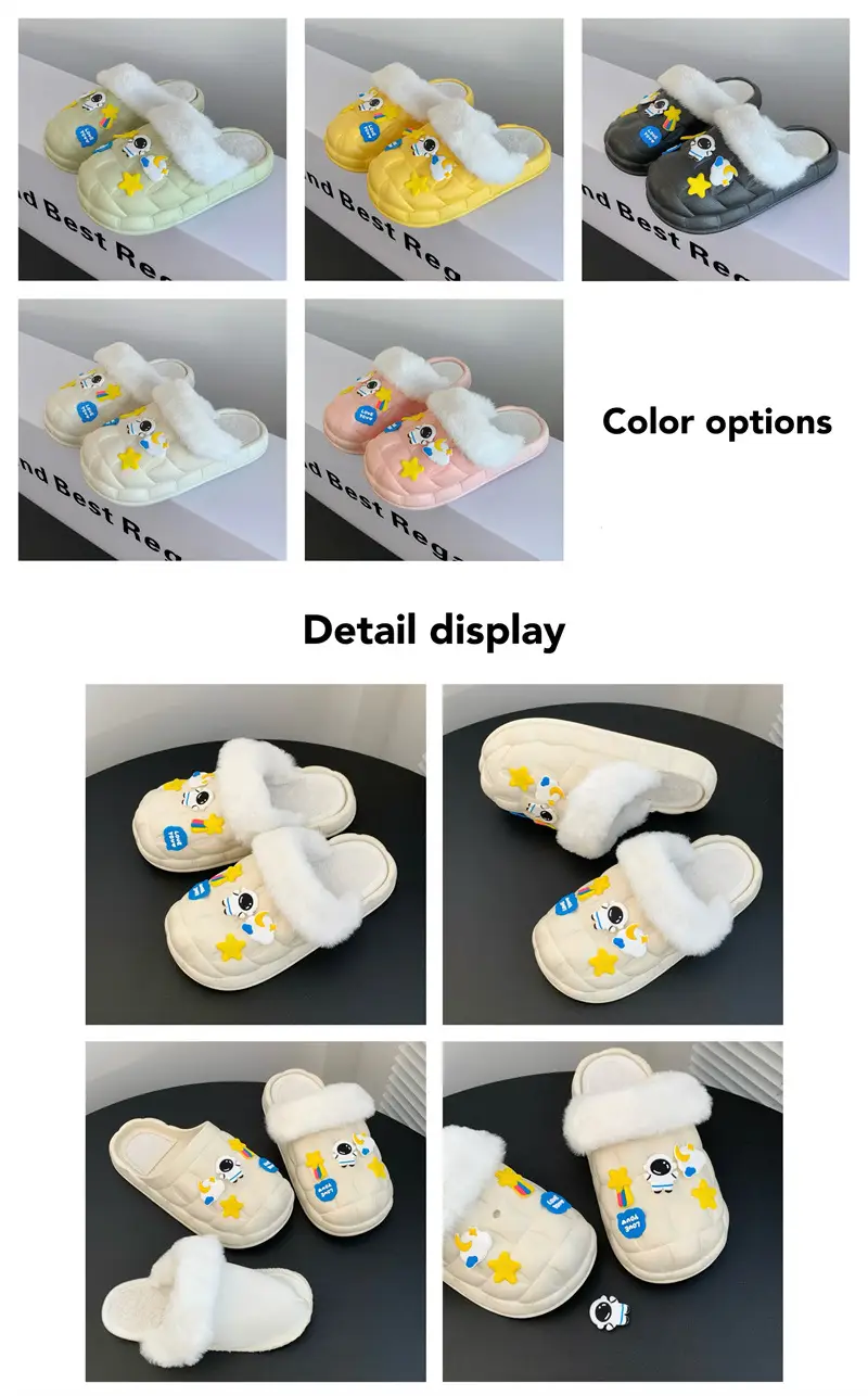 2024 new women's detachable winter outdoor home indoor plush cotton slippers waterproof cute warm shoes — feature 9