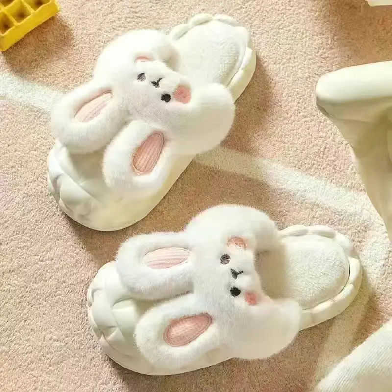2024 new women's detachable winter outdoor home indoor plush cotton slippers waterproof cute warm shoes