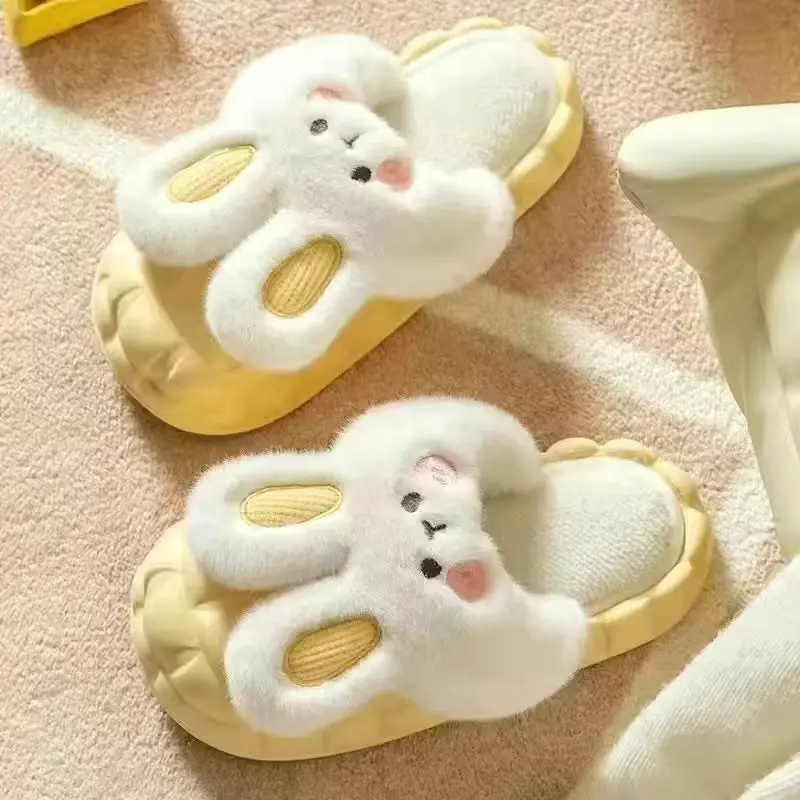 2024 new women's detachable winter outdoor home indoor plush cotton slippers waterproof cute warm shoes