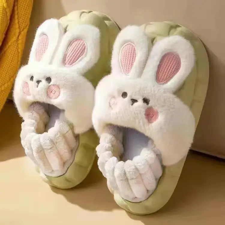 2024 new women's detachable winter outdoor home indoor plush cotton slippers waterproof cute warm shoes