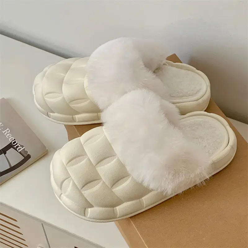 2024 new women's detachable winter outdoor home indoor plush cotton slippers waterproof cute warm shoes