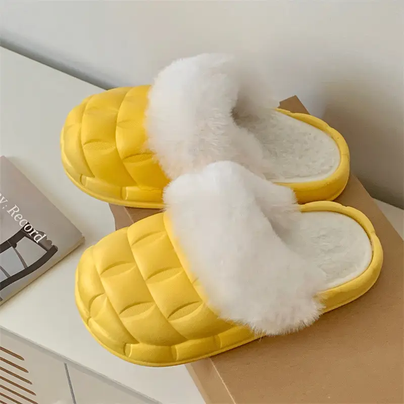 2024 new women's detachable winter outdoor home indoor plush cotton slippers waterproof cute warm shoes