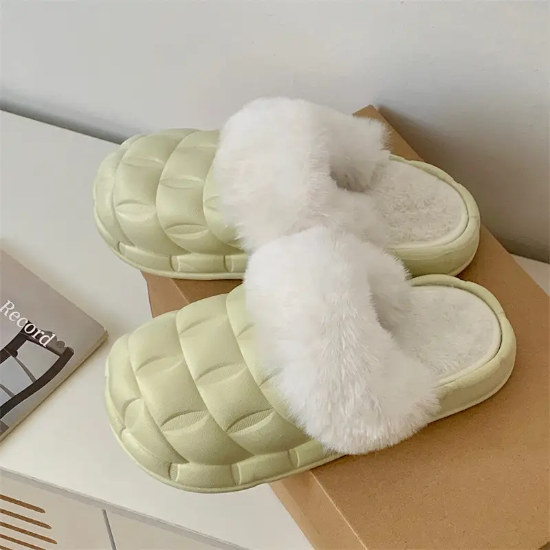 2024 new women's detachable winter outdoor home indoor plush cotton slippers waterproof cute warm shoes