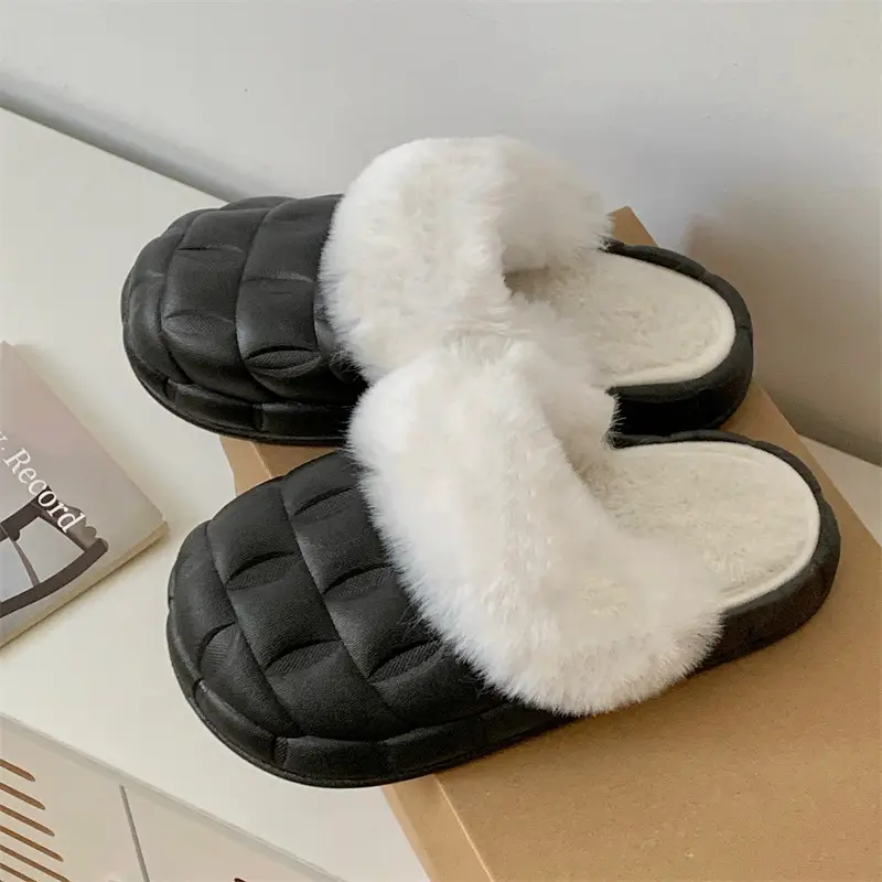 2024 new women's detachable winter outdoor home indoor plush cotton slippers waterproof cute warm shoes