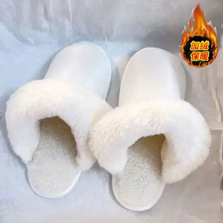 2024 new women's detachable winter outdoor home indoor plush cotton slippers waterproof cute warm shoes