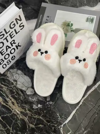 2024 new women's detachable winter outdoor home indoor plush cotton slippers waterproof cute warm shoes