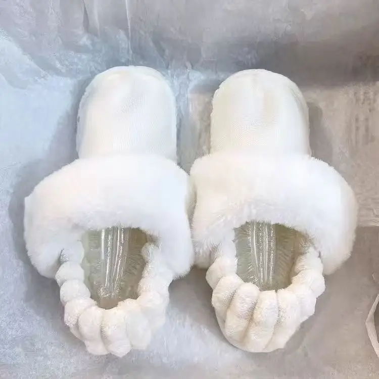 2024 new women's detachable winter outdoor home indoor plush cotton slippers waterproof cute warm shoes