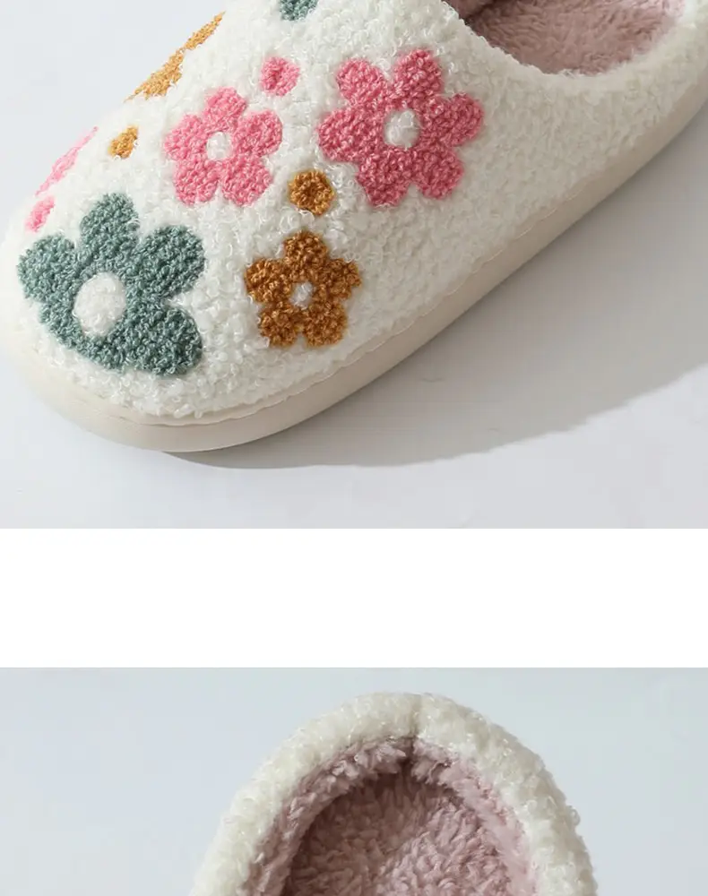 Cotton Cross-border New Flower Cotton Slippers Women's Thick Bottom Winter Household Indoor Warm Non-slip Home Slippers Soft Bottom — feature 15