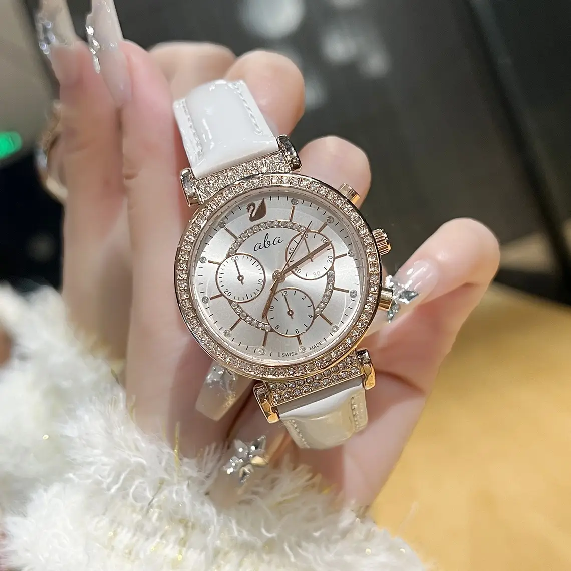 Red Diamond Three-eye Watch for Women - Image 6