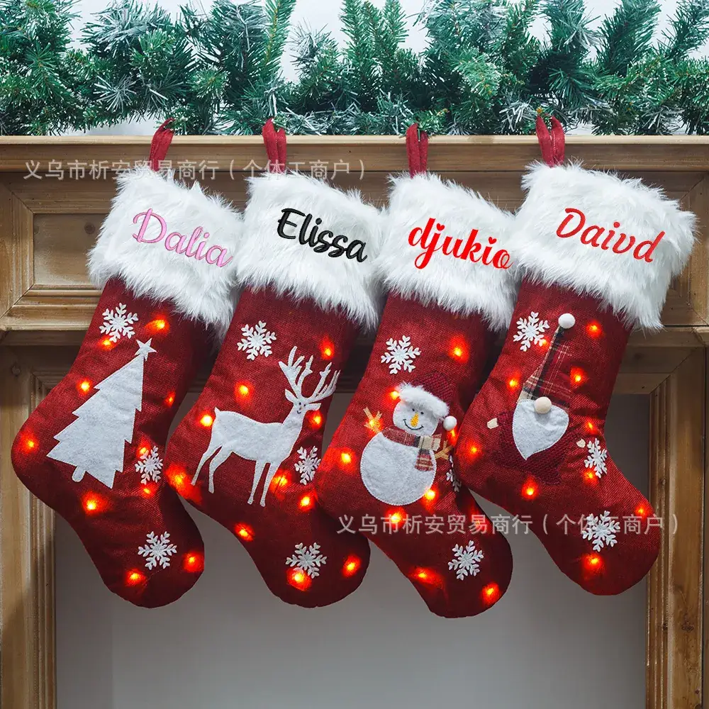 Personalized Christmas Socks with Glowing Embroidery - Image 6