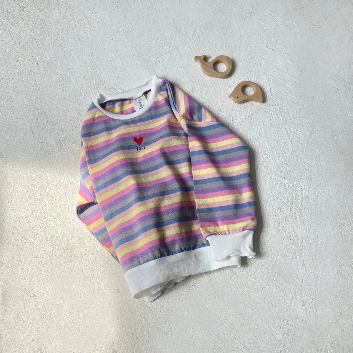 Red Long Sleeve T-Shirt with Heart Design for Kids — feature 27
