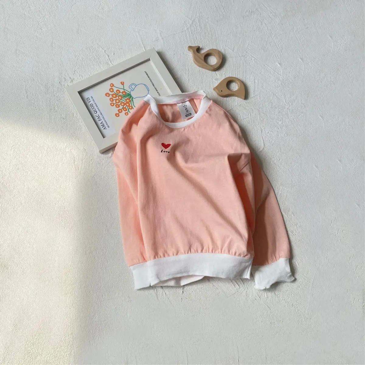 Red Long Sleeve T-Shirt with Heart Design for Kids — feature 29
