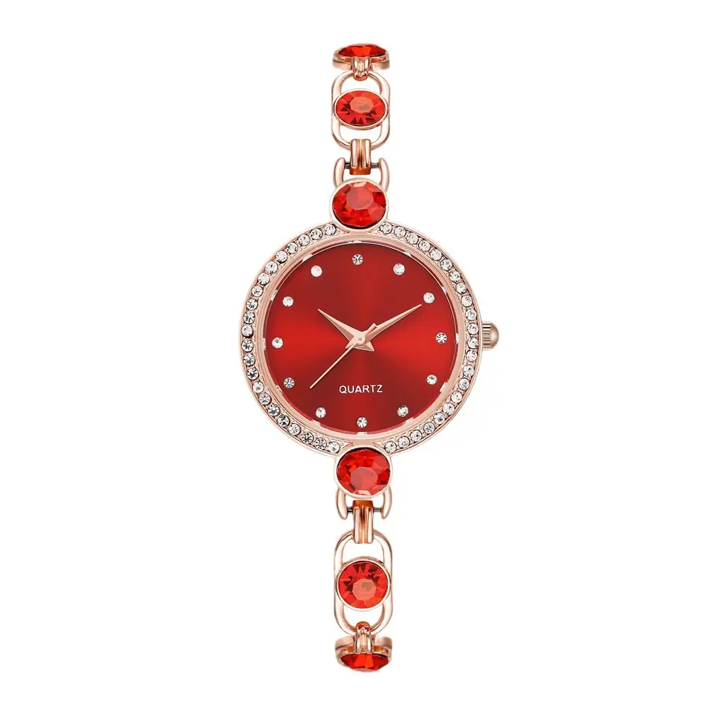 Women's Rose Gold Diamond Watch with Pearl Bracelet - Image 11