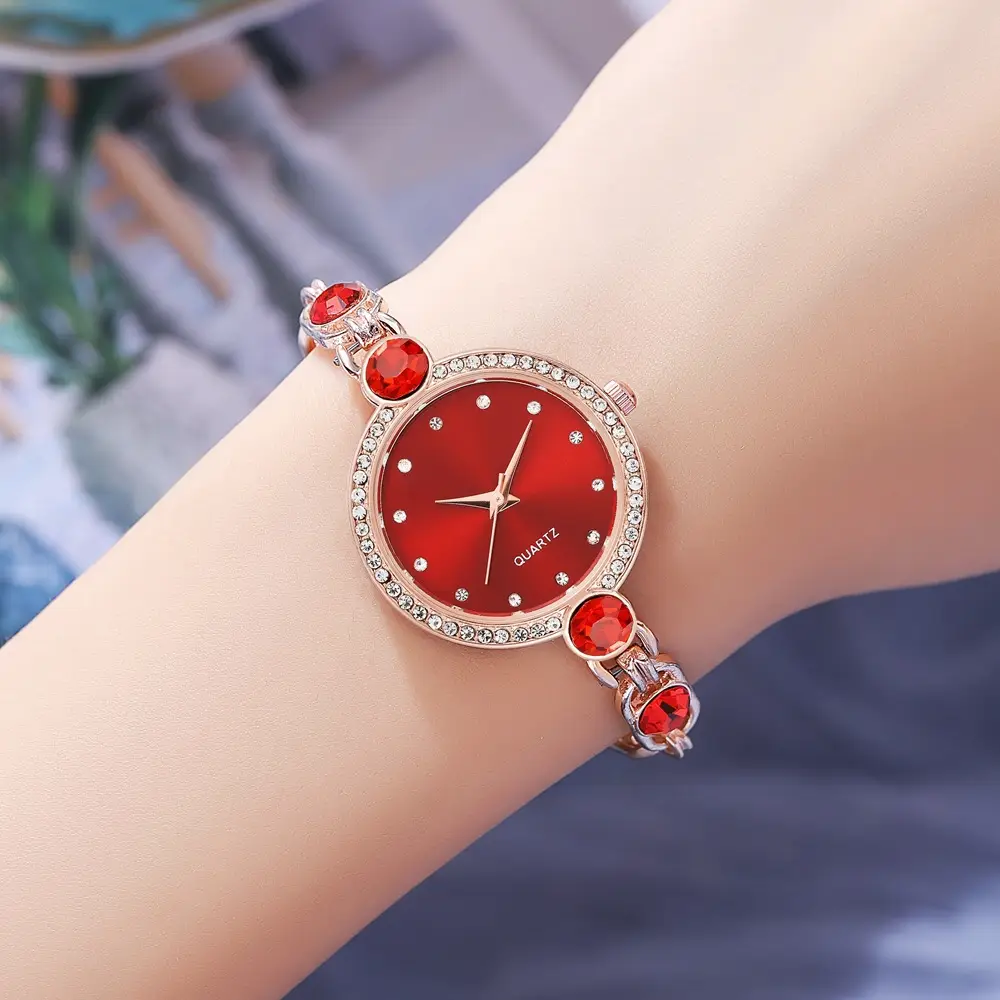 Women's Rose Gold Diamond Watch with Pearl Bracelet — feature 4