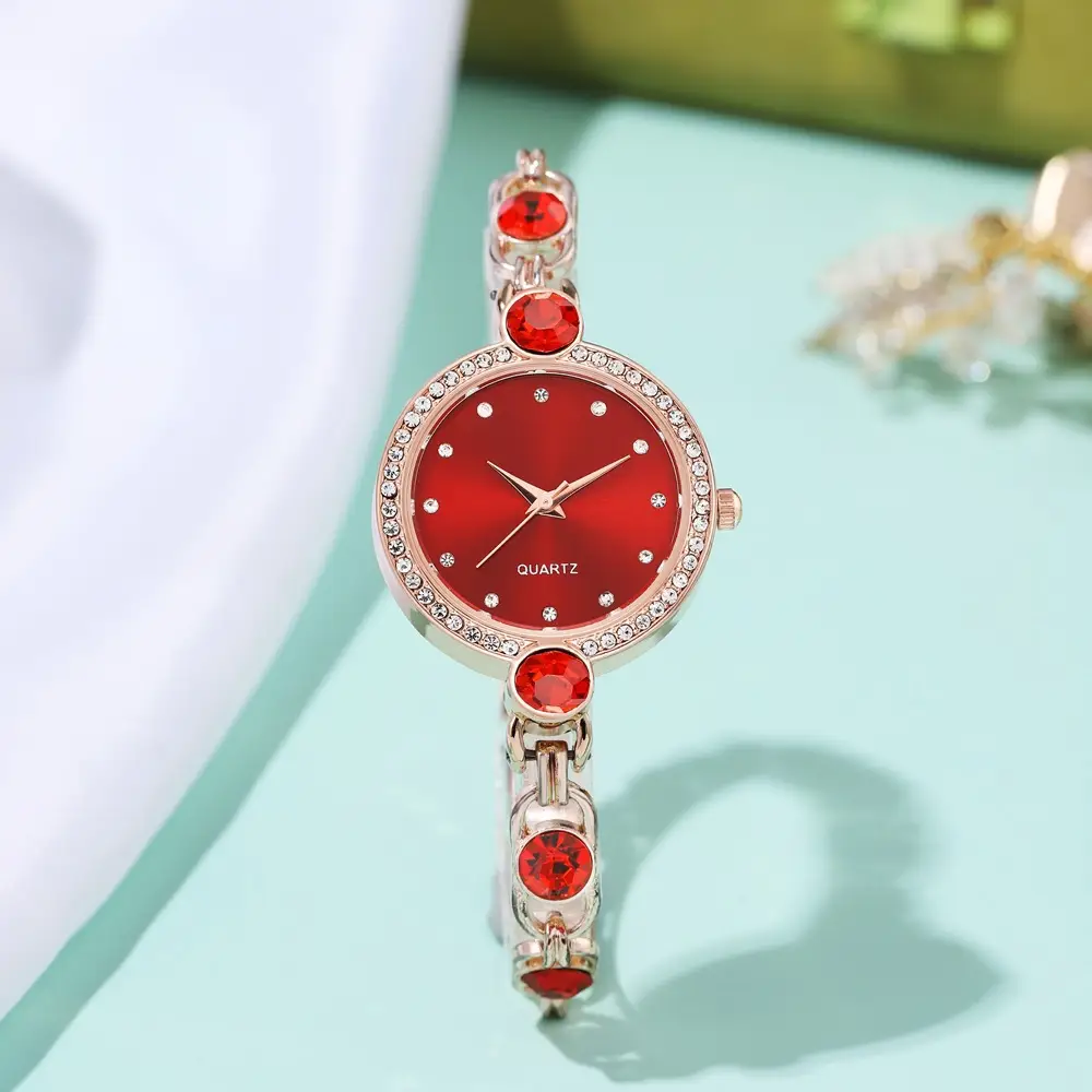 Women's Rose Gold Diamond Watch with Pearl Bracelet — feature 6