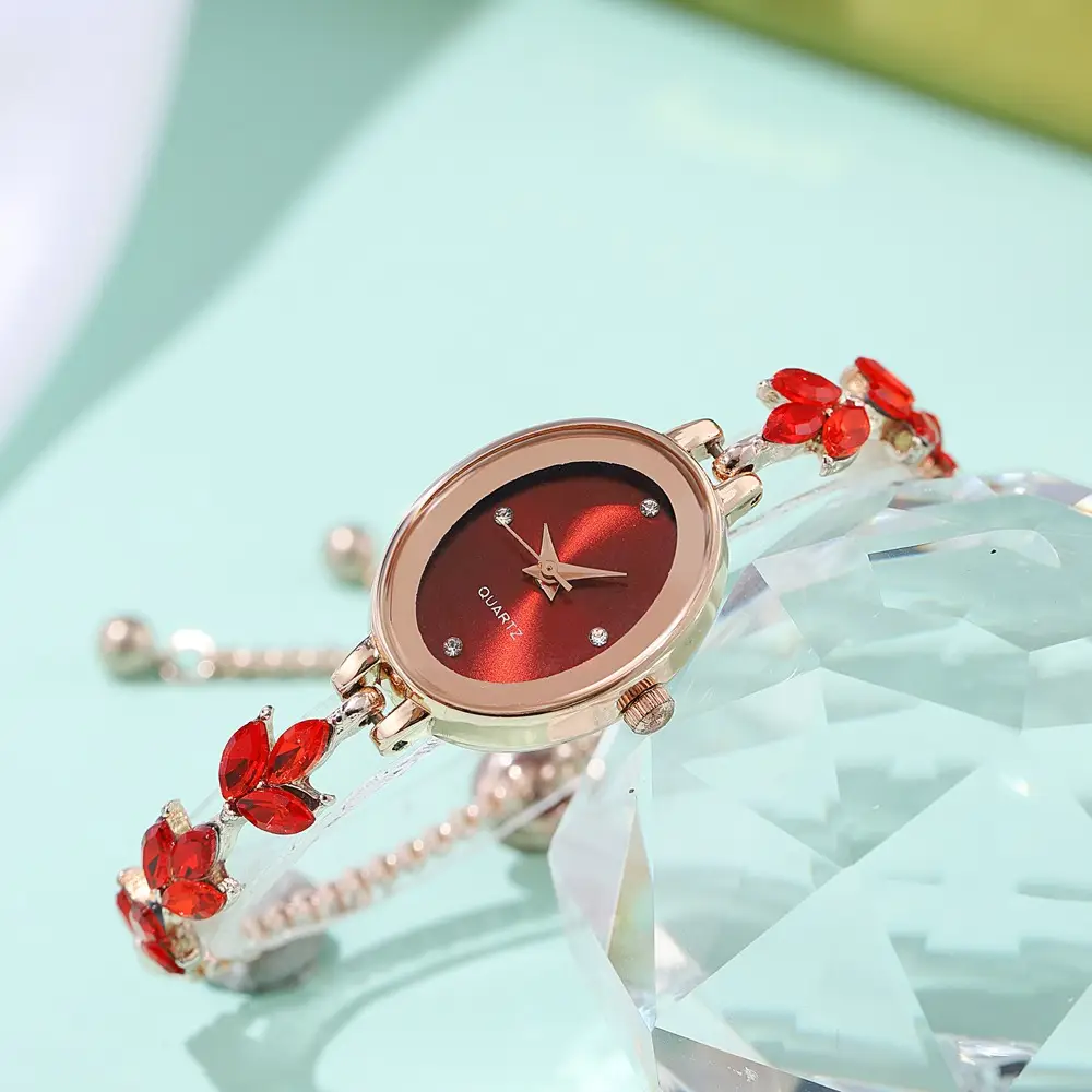 Luxury Women's Cross-Border Wheat Ear Watch with Violet Petal Light — feature 2