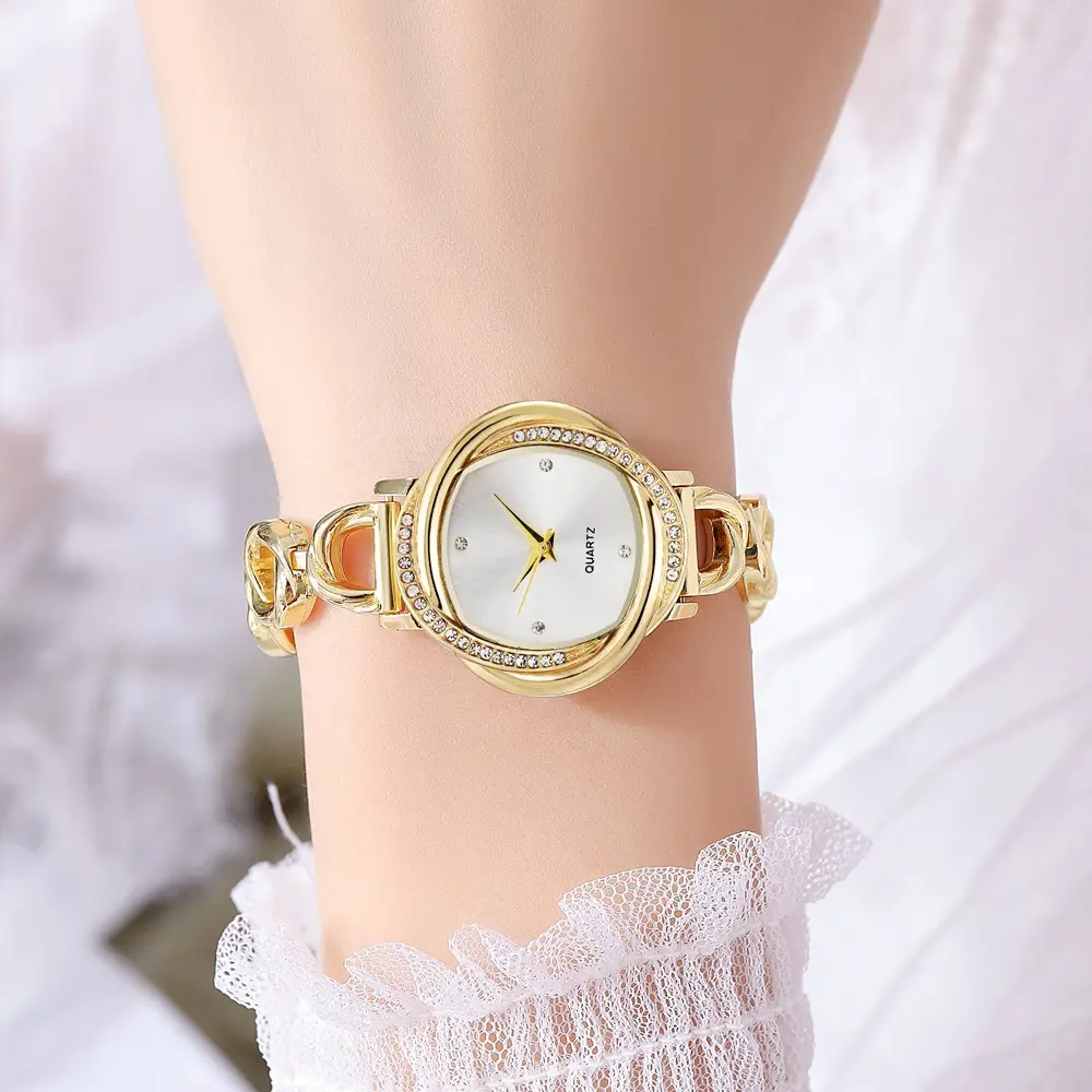 Green Diamond Watch for Women Gold Bracelet — feature 3