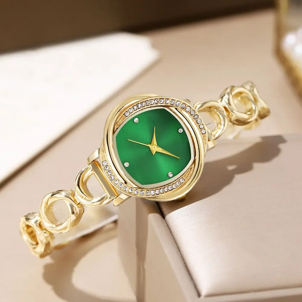 Green Diamond Watch for Women Gold Bracelet — feature 6
