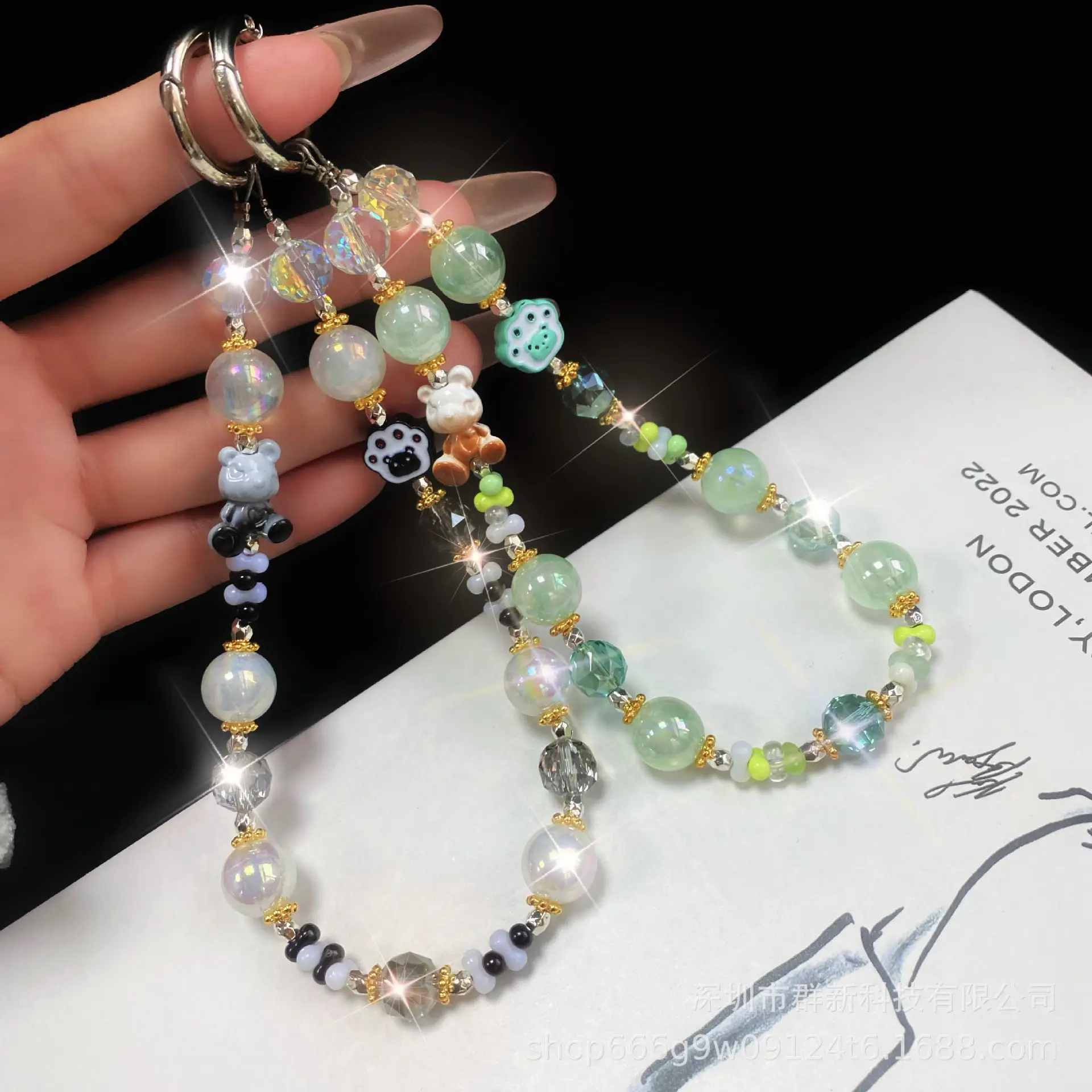 Cute Multi Color Crystal Beaded Chain for Girls
