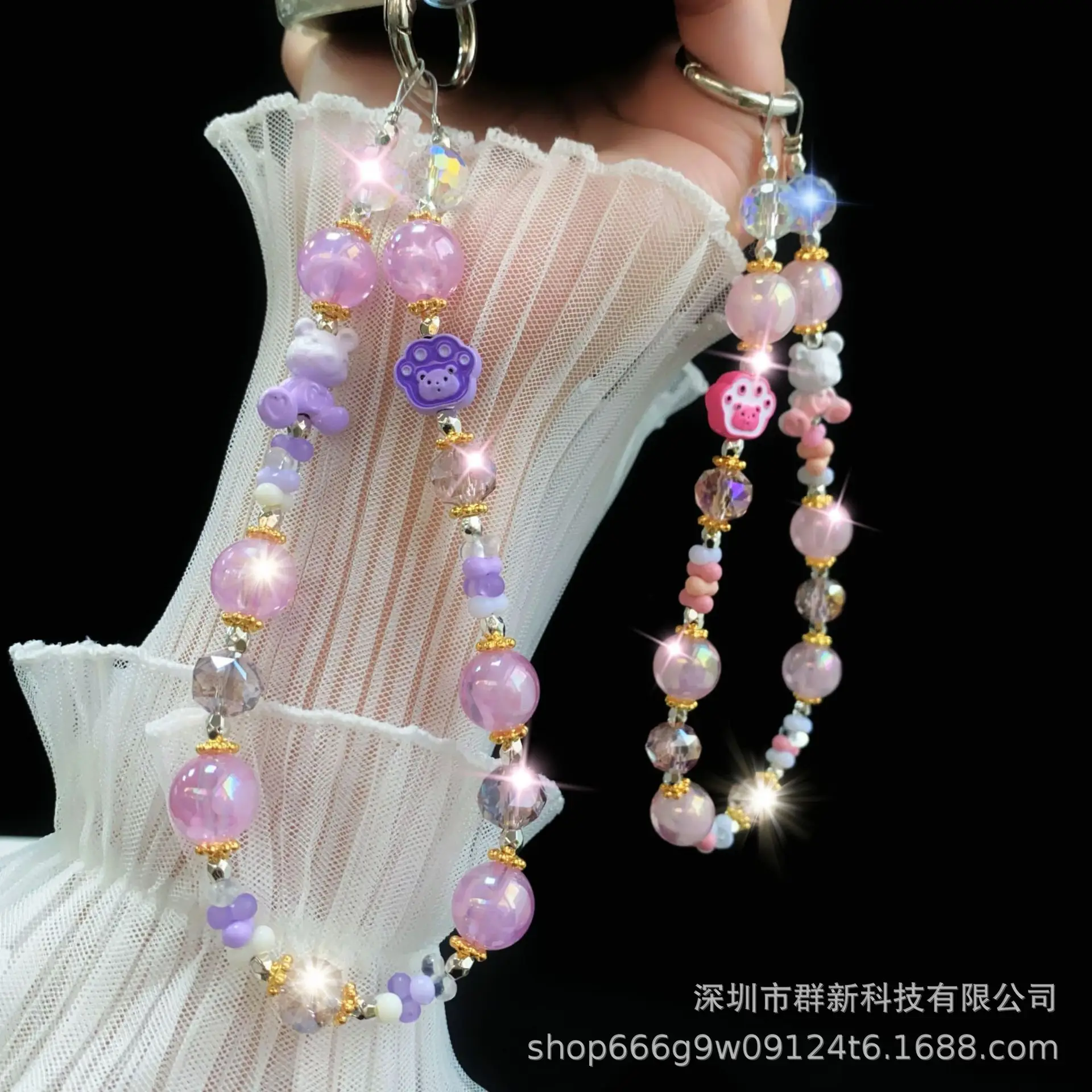 Cute Multi Color Crystal Beaded Chain for Girls — feature 11